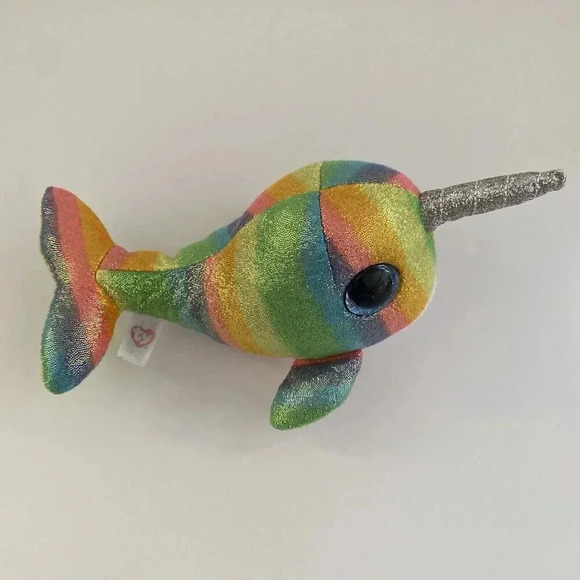 TY Beanie Boos NORI the Narwhal Unicorn Whale (6" Inch) Plush Stuffed Toy - Picture 3 of 8